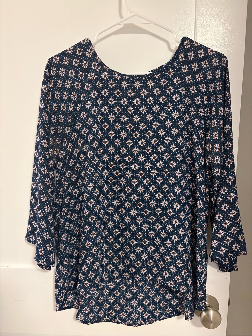 PAPERMOON Navy Patterned Long Sleeve Blouse